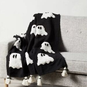 NWT Rachel Zoe Black and White Viral Tiktok Ghost Throw Blanket
